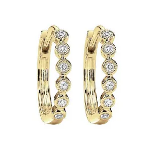 10KT Yellow Gold & Diamond Classic Book Mixable Fashion Earrings  - 1/8 ctw