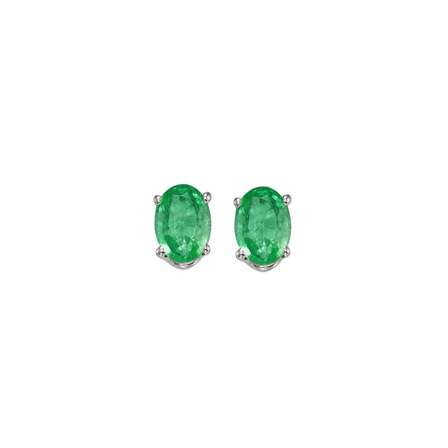 14KT White gold 7/8 Gemstone Stud Earrings