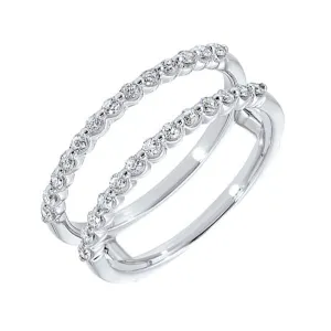 14KT White Gold & Diamond Classic Book Diamond Wraps Fashion Ring   - 1/3 ctw