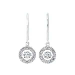 14KT White Gold & Diamond Classic Book Rhythm Of Love Fashion Earrings  - 1 ctw