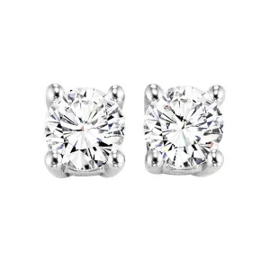 14KT White Gold & Diamond Studded Fashion Earrings  - 1 ctw