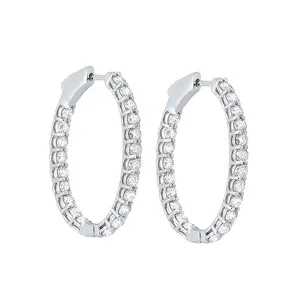 14KT White Gold & Diamond Studded Fashion Earrings   - 3-1/2 ctw