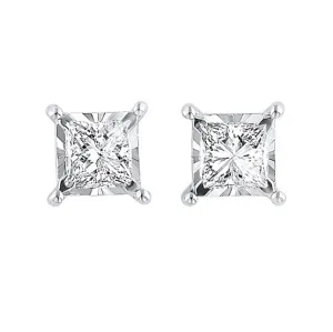 14KT White Gold & Diamond Tru Reflection Fashion Earrings   - 1/4 ctw