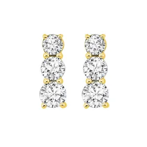 14KT Yellow Gold Fancy Fashion Earrings - 1 ctw