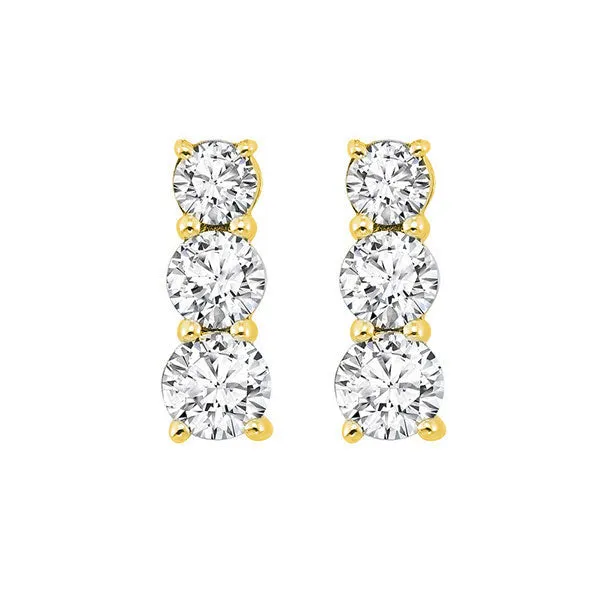 14KT Yellow Gold Fancy Fashion Earrings - 1 ctw