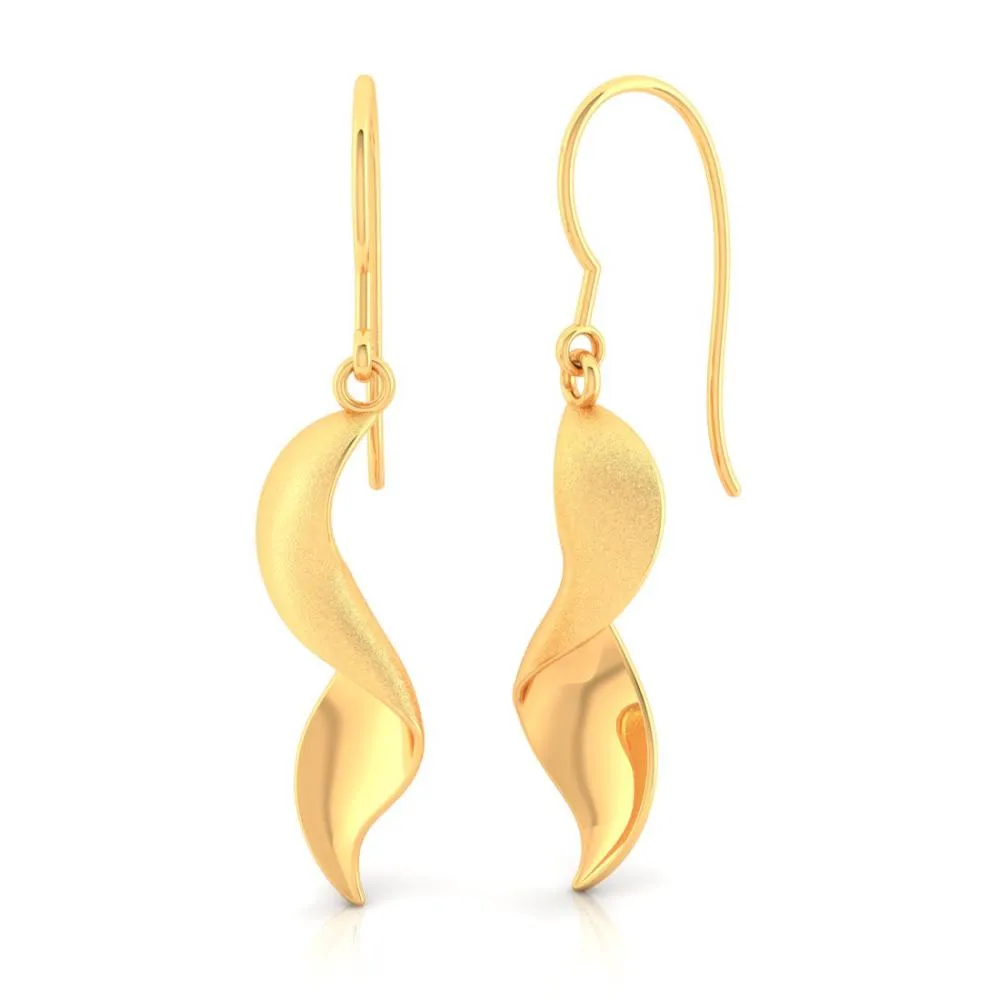 18k Simple Spiral-patterned Gold Earrings