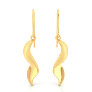 18k Simple Spiral-patterned Gold Earrings