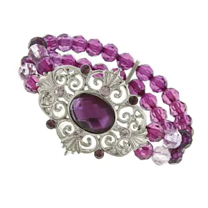 1928 Jewelry Amethyst Stretch Bracelet