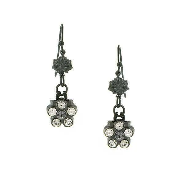 1928 Jewelry Flower Crystal Dangle Earrings