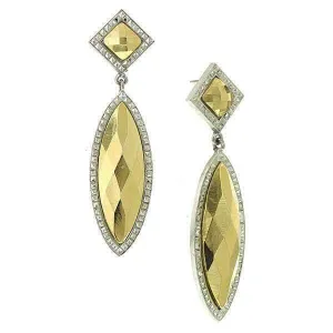 1928 Jewelry Fusion :Lux Stone Large 2 Part Marquise Earrings