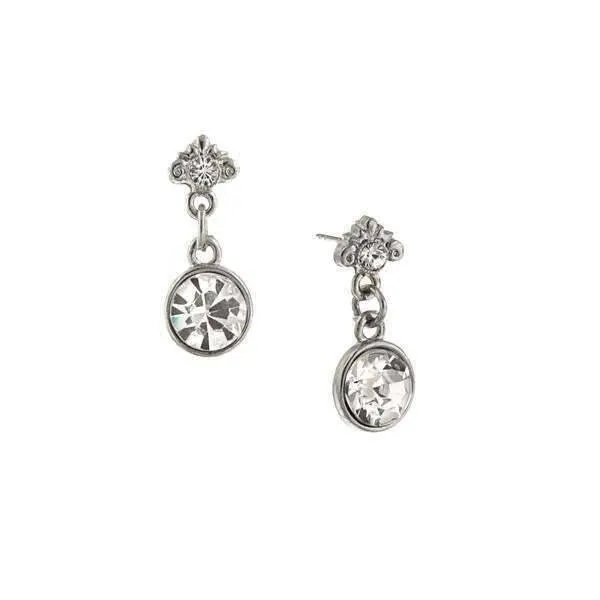 1928 Jewelry Petite Crystal Post Drop Earrings