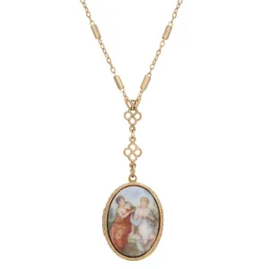 1928 Jewelry Pre-Raphaelite Art Inspired Locket Necklace 28"