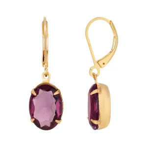 1928 Jewelry Purple Oval Drop Earrings