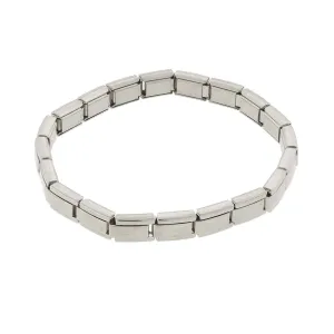 1928 Jewelry Silver Classic Polished Stainless Steel Stretch Bracelet