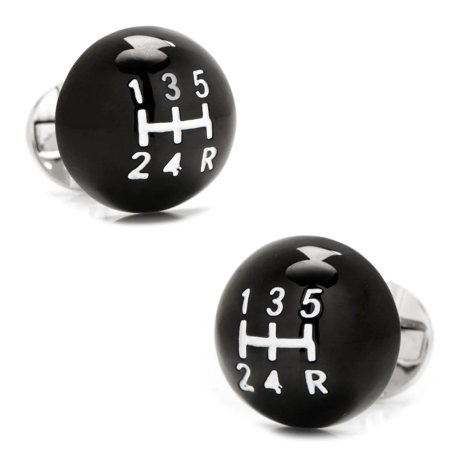 3D Black Gear Shifter Cufflinks