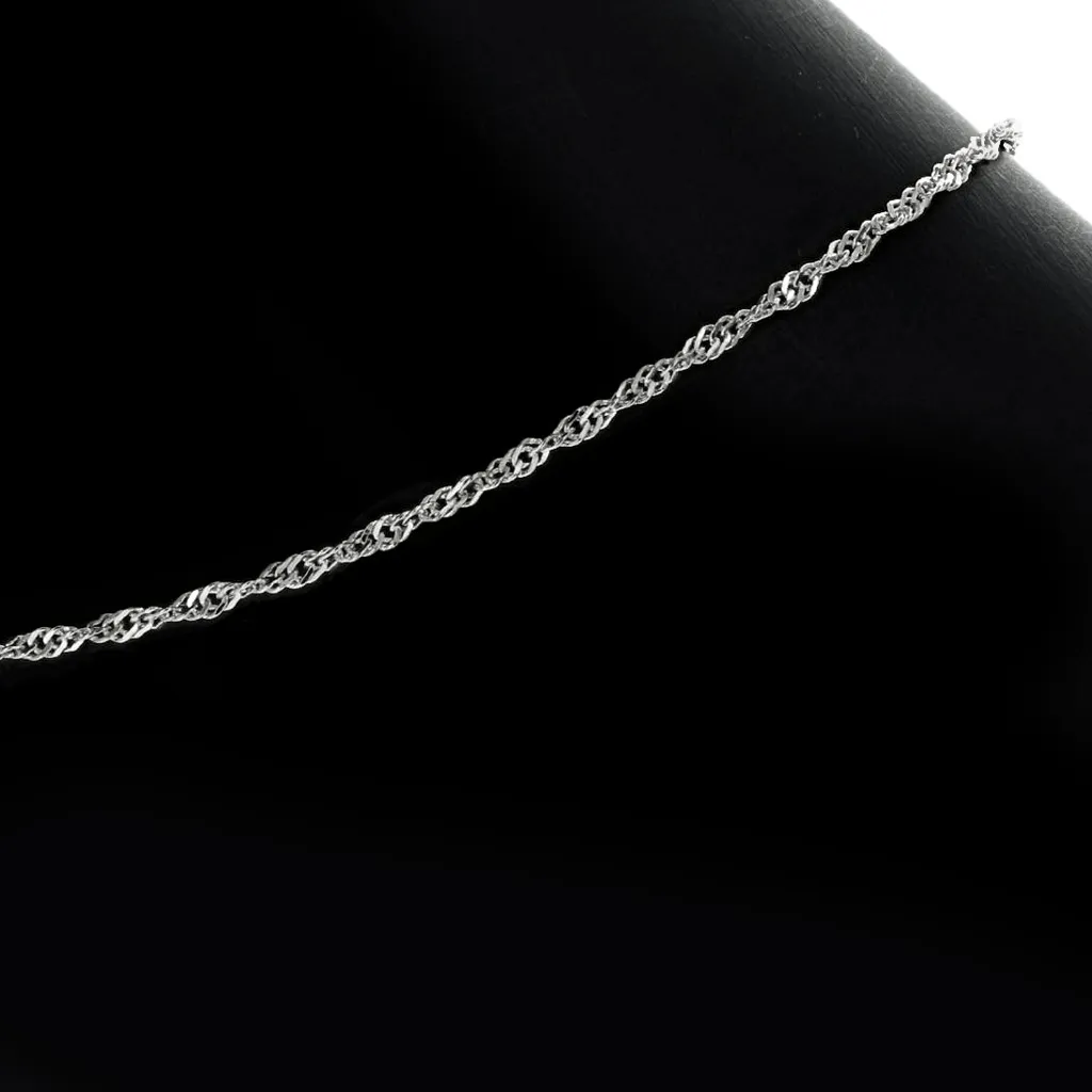 Adjustable Milano Twist Sterling Silver Anklet