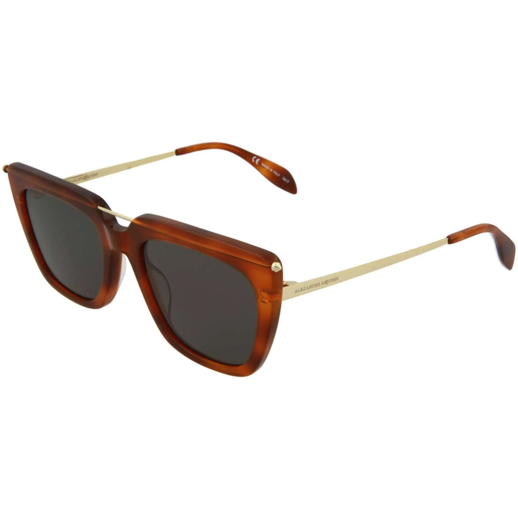 Alexander Mcqueen Unisex Sunglasses - Havana Gold | ALEXANDER MCQUEEN AM0169S 002