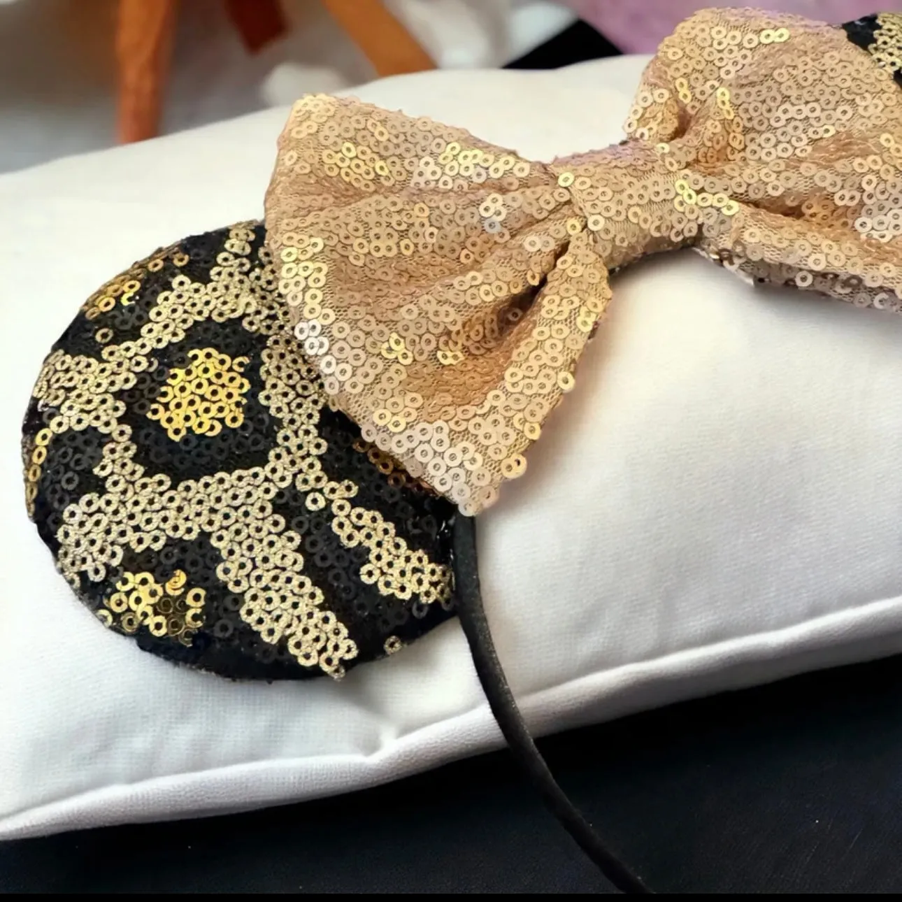 Animal Print Minnie Mouse Ears - Handmade, Animal Print Headband,