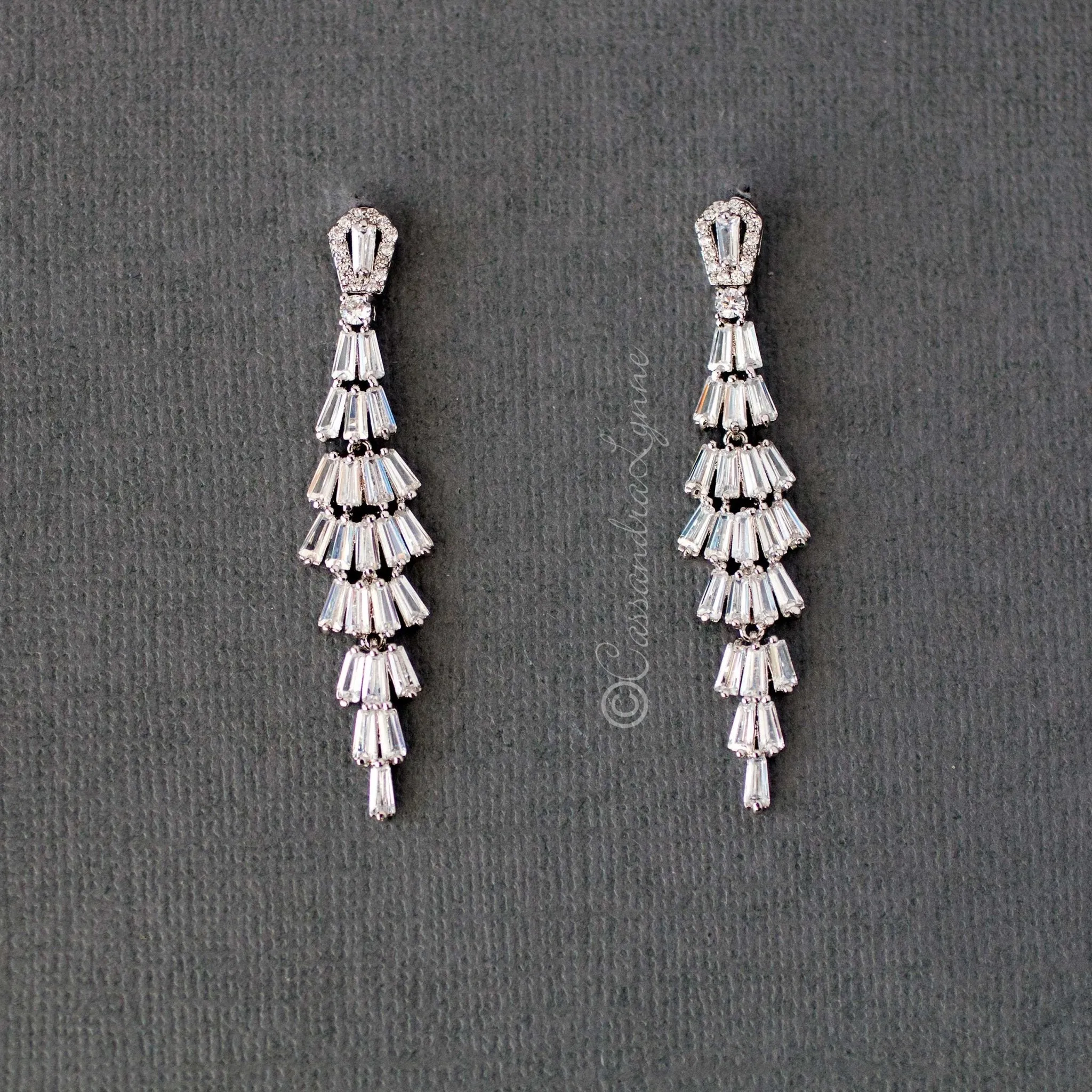 Art Deco CZ Earrings