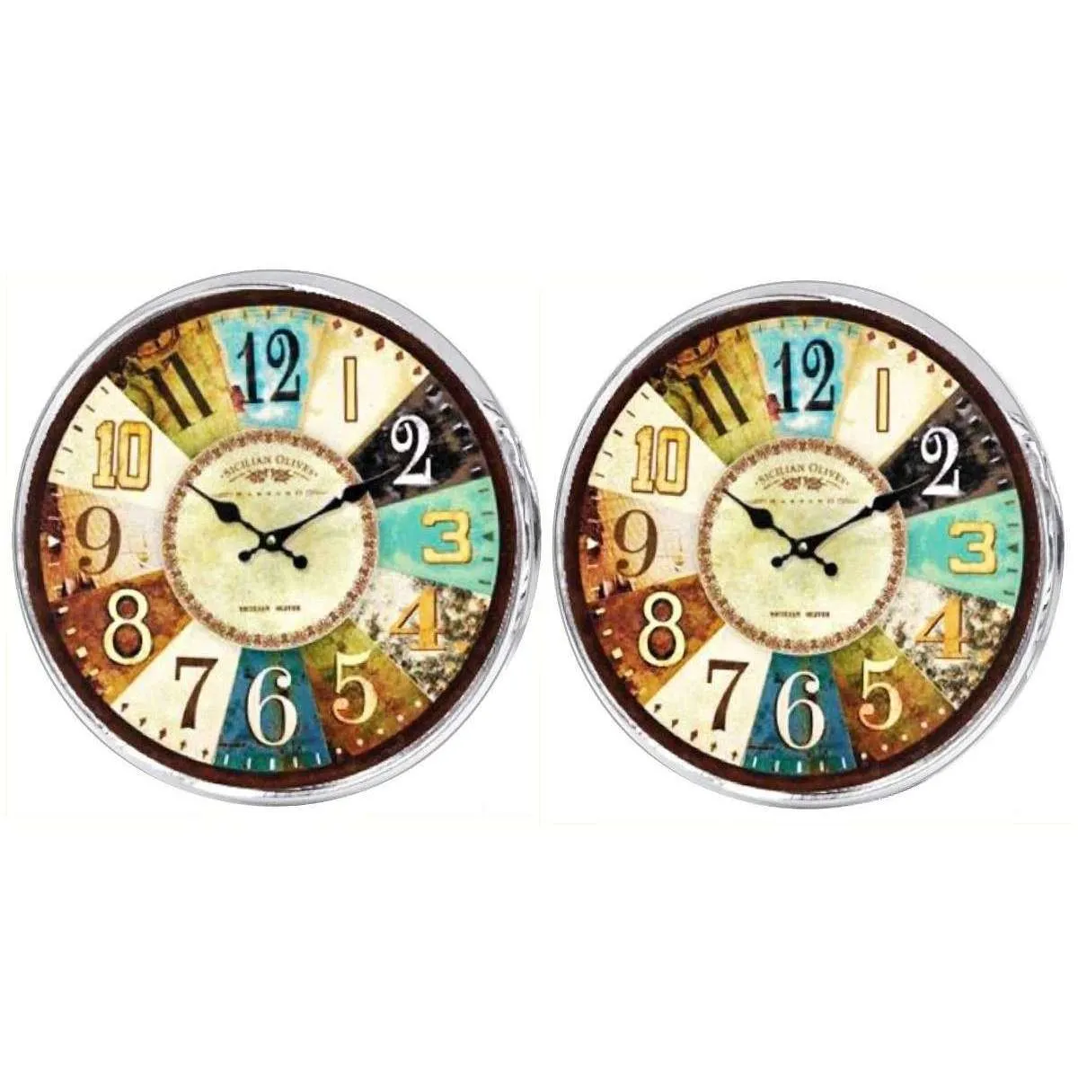 Bassin and Brown Clock Face Cufflinks - Beige/Brown/Blue