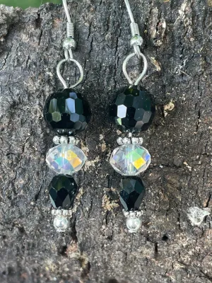 Black and Aurora Borealis Crystal