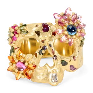 Blossom Crush Daisy Skull ClusterF@&$ Ring - Size 9 - 11679