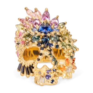 Blossom Crush El Topo Skull Ring with Diamonds - Size 8 - 11658