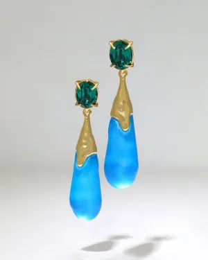 BonBon Crystal Small Teardrop Earring in Cerulean