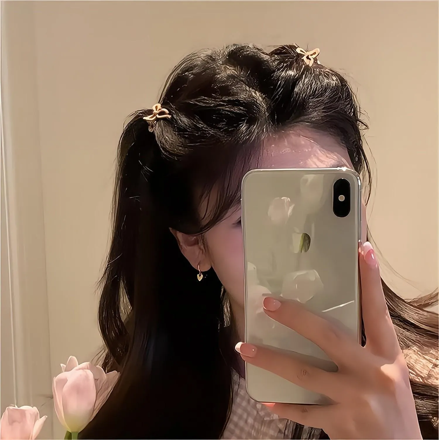 Chic 2 Pieces Ribbon Bowknot Hair Clips Set