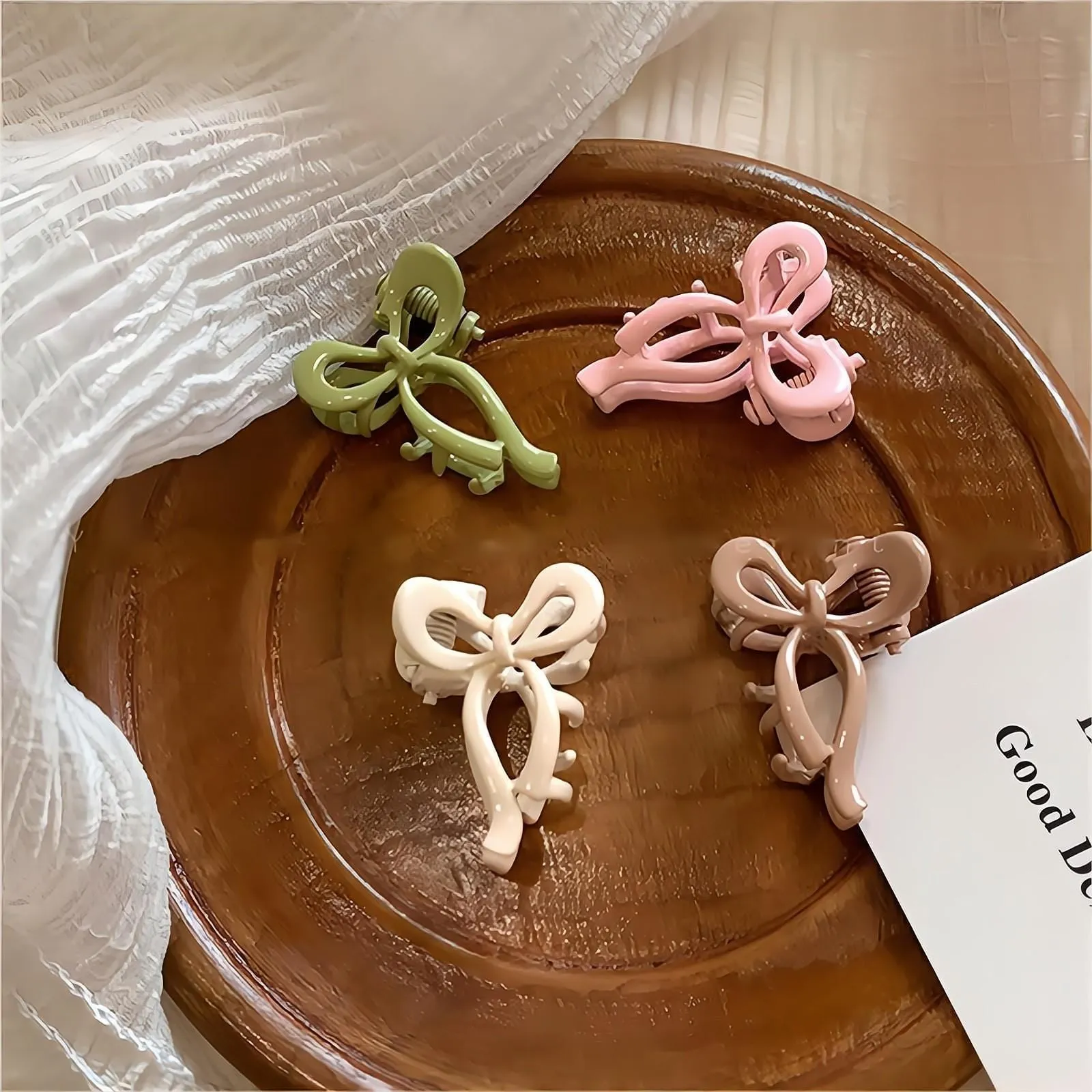 Chic 2 Pieces Ribbon Bowknot Hair Clips Set