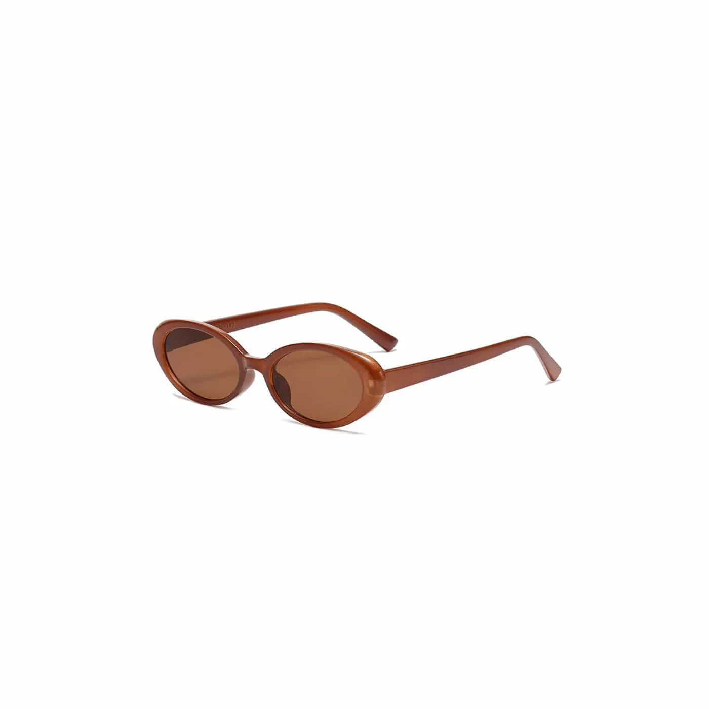 Clear Frame Retro Ellipse Sunglasses