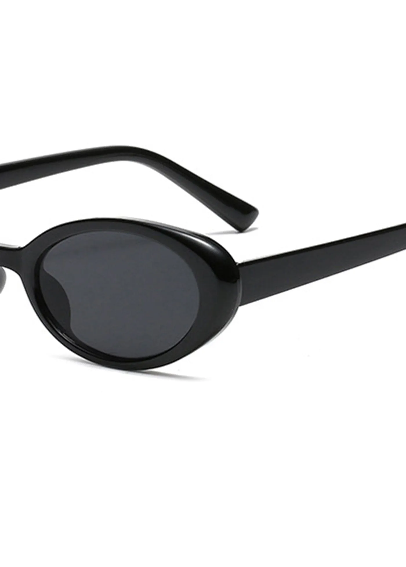 Clear Frame Retro Ellipse Sunglasses