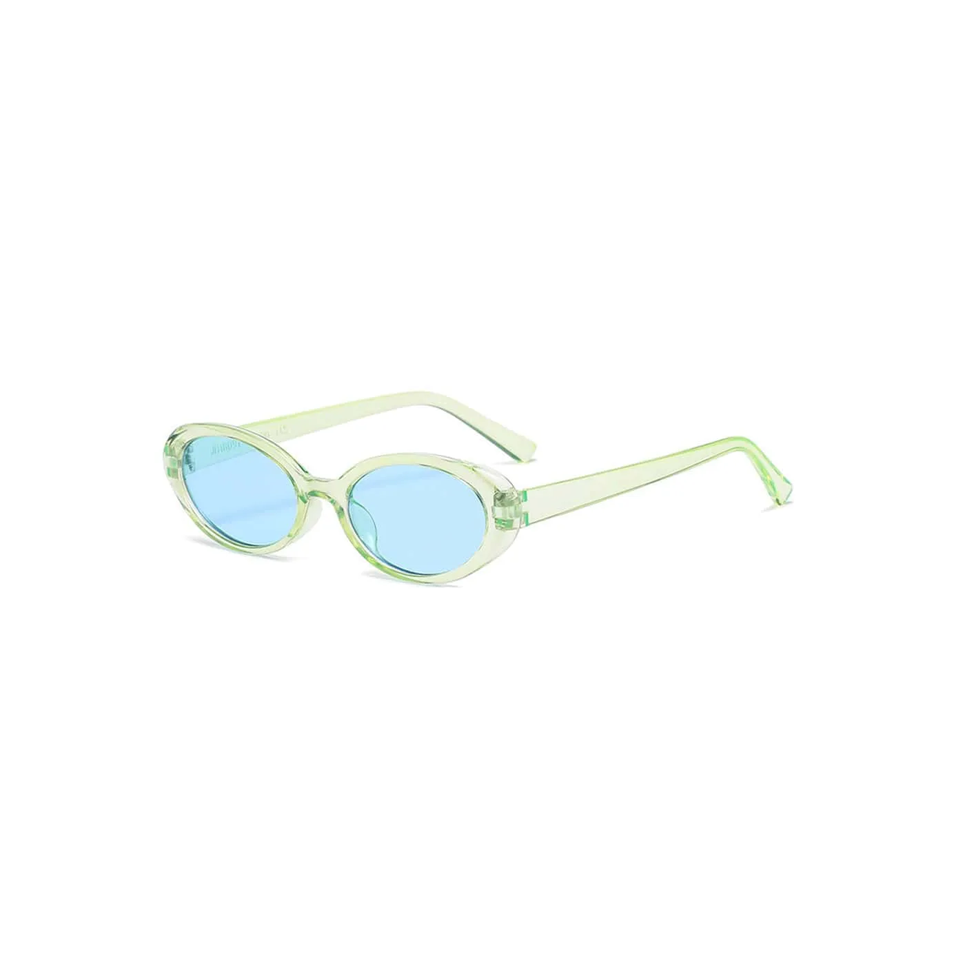 Clear Frame Retro Ellipse Sunglasses