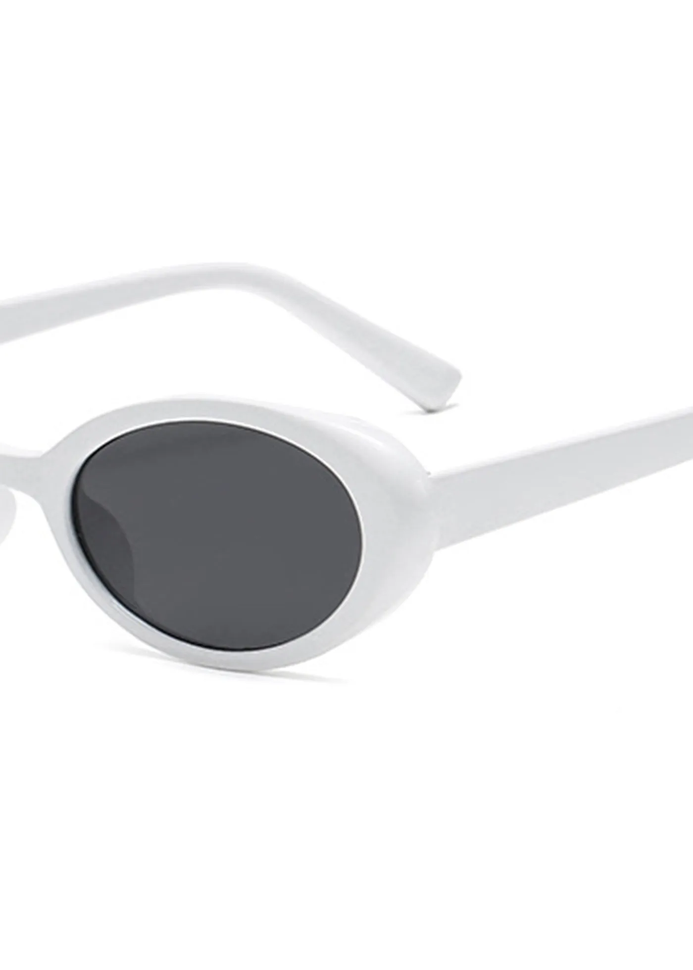 Clear Frame Retro Ellipse Sunglasses