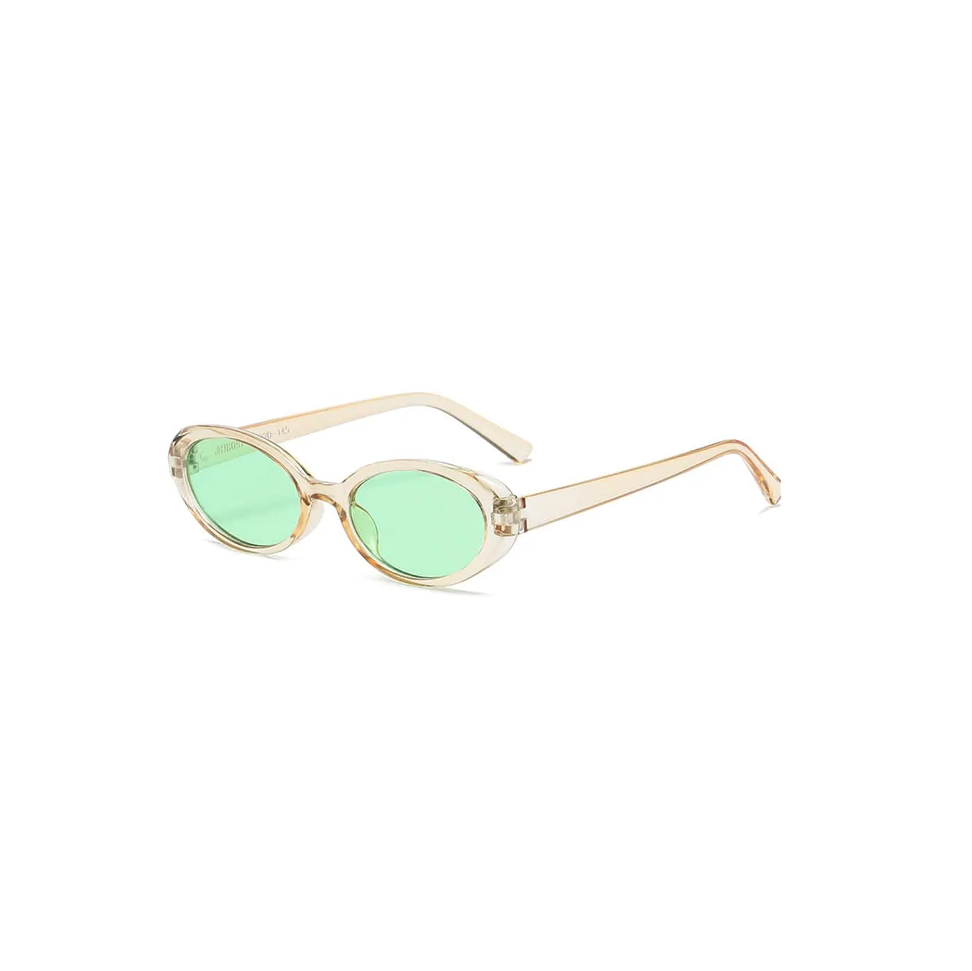 Clear Frame Retro Ellipse Sunglasses