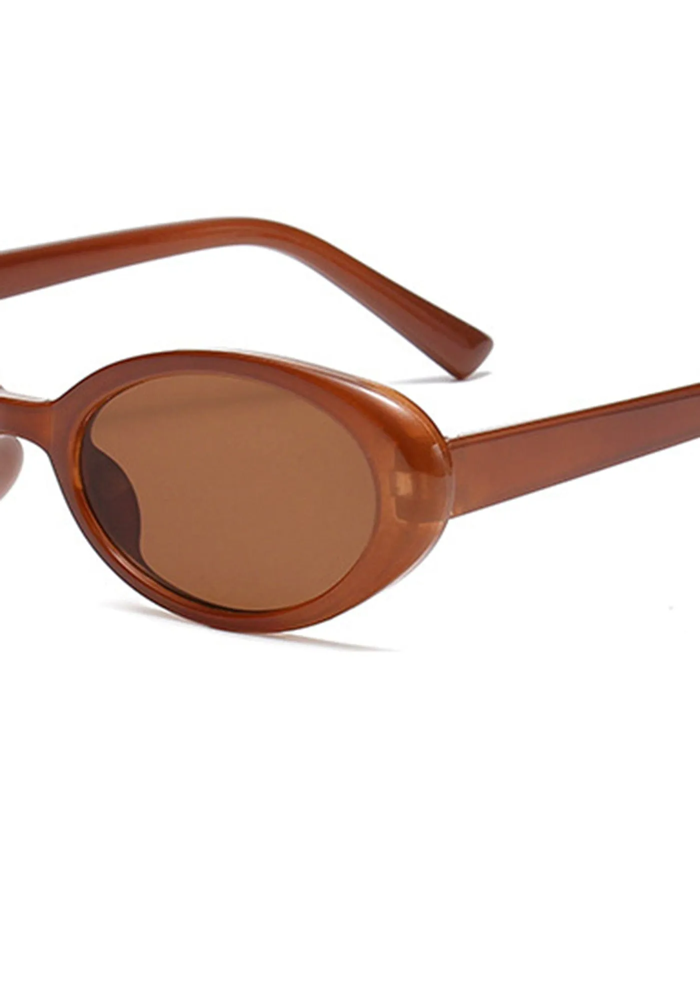 Clear Frame Retro Ellipse Sunglasses