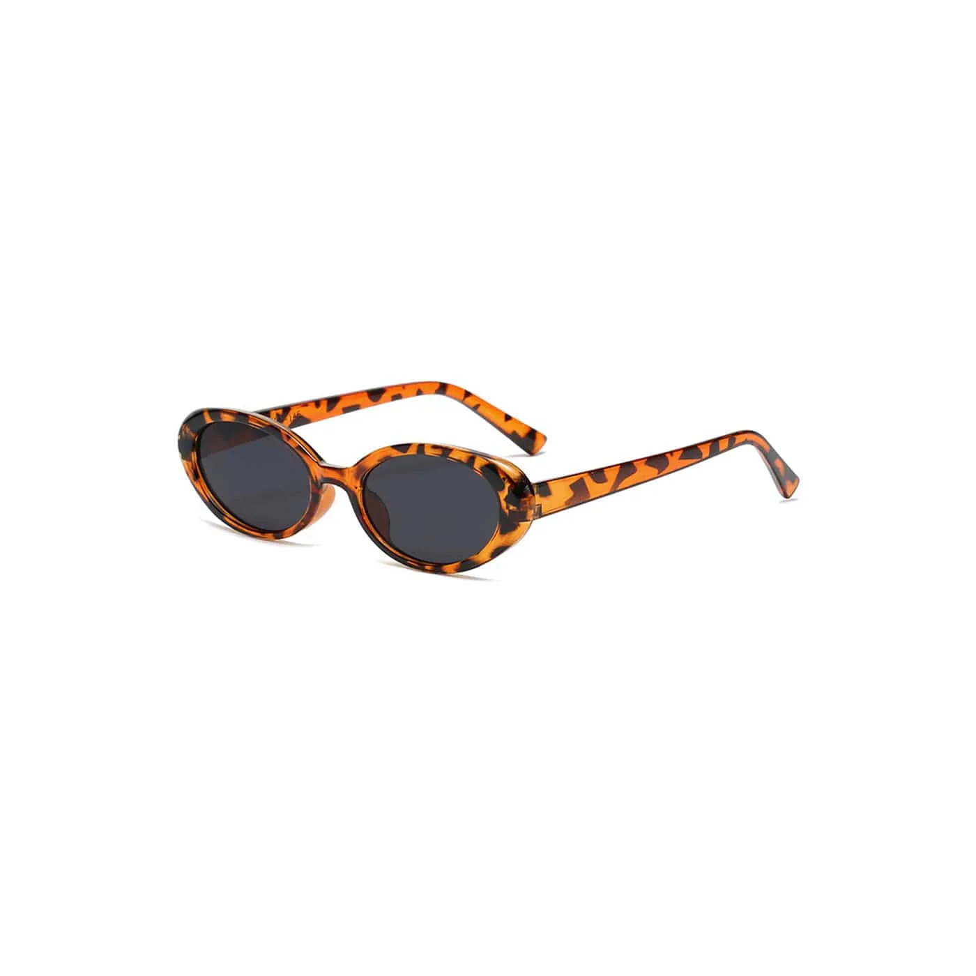 Clear Frame Retro Ellipse Sunglasses