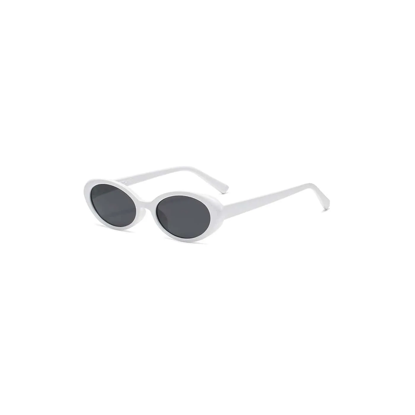 Clear Frame Retro Ellipse Sunglasses