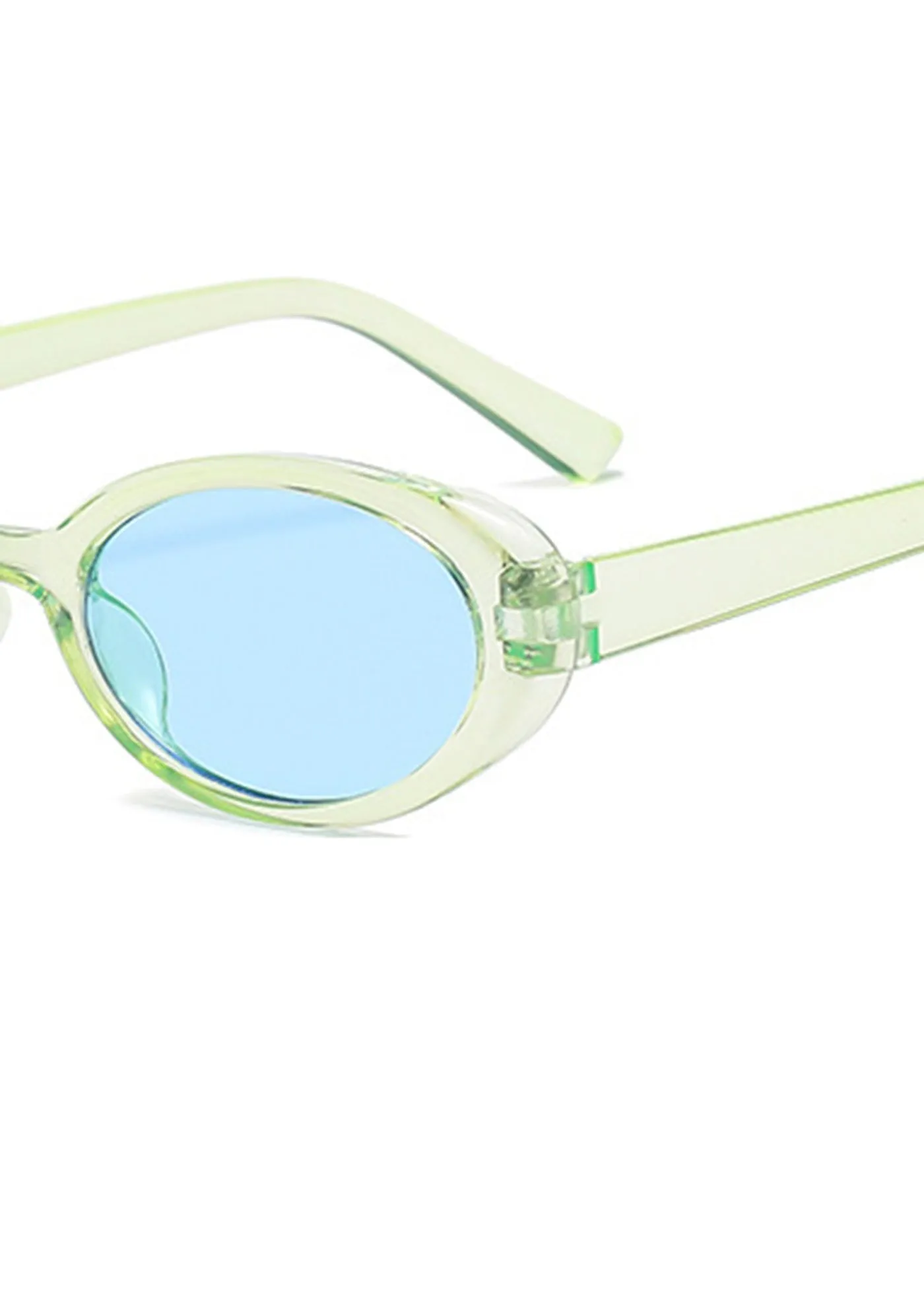 Clear Frame Retro Ellipse Sunglasses