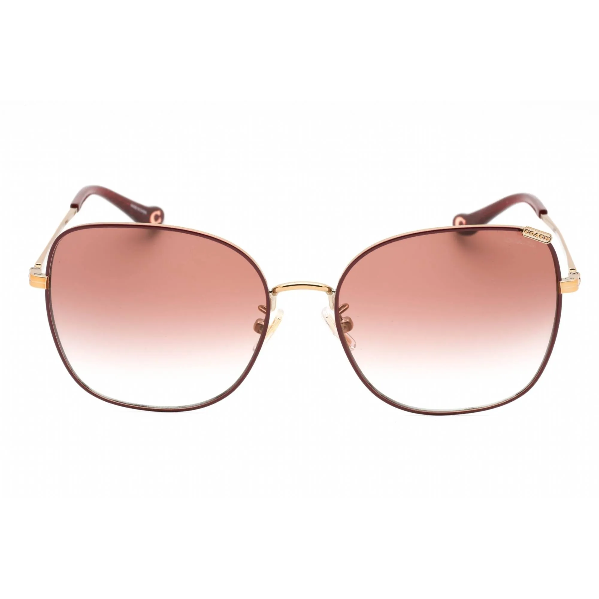 Coach Women's Sunglasses - Burgundy Rose Gold Metal Butterfly Frame | 0HC7133 94038D