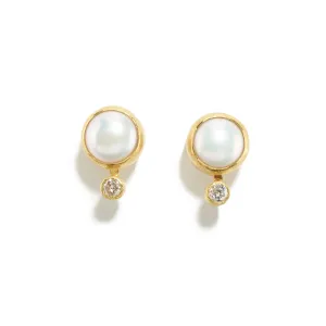 Diamond and Pearl Earrings