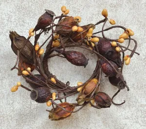 Dried Rose Hip Candle Ring