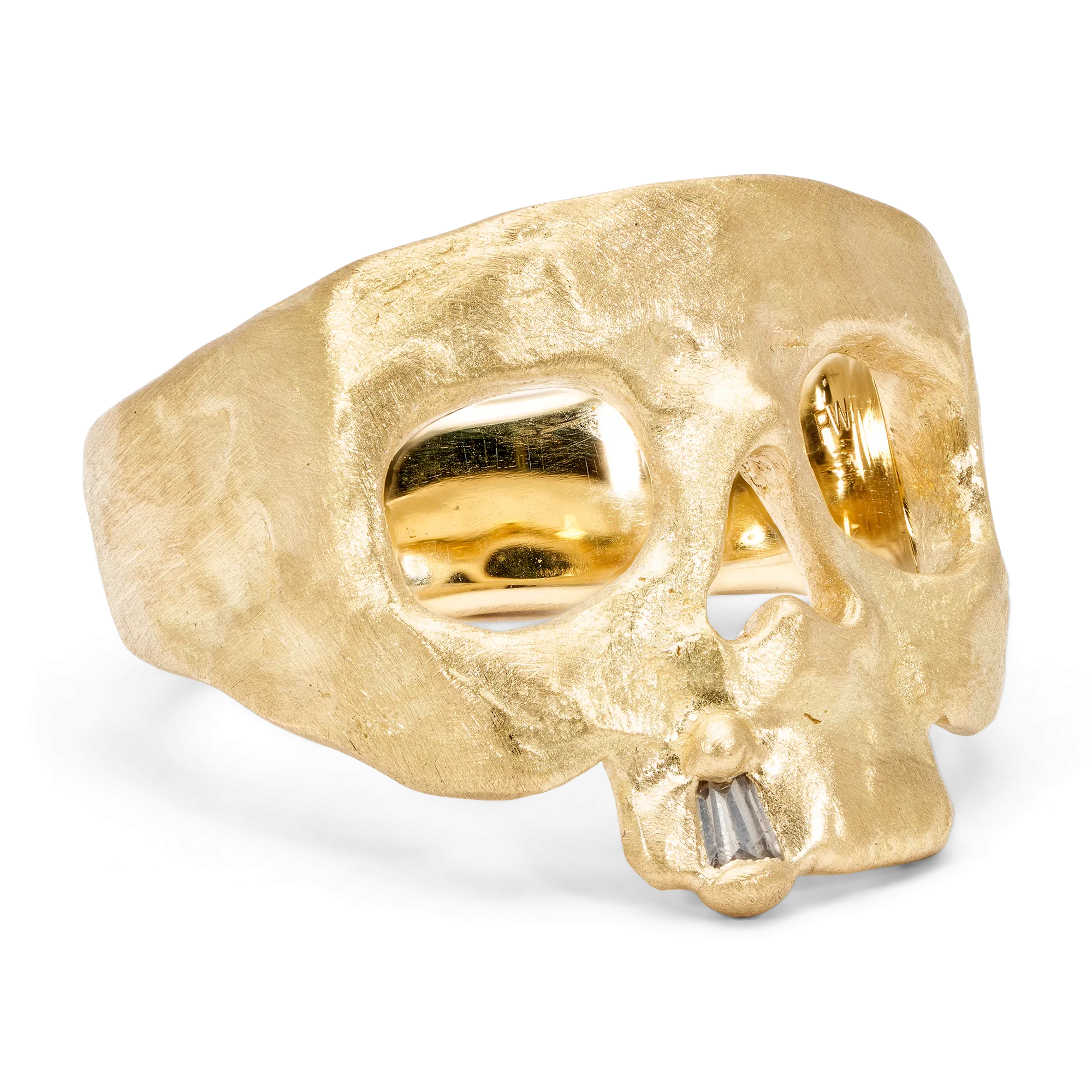 Extra Small Diamond Snaggletooth Skull Ring - Size 2.5 - 11083