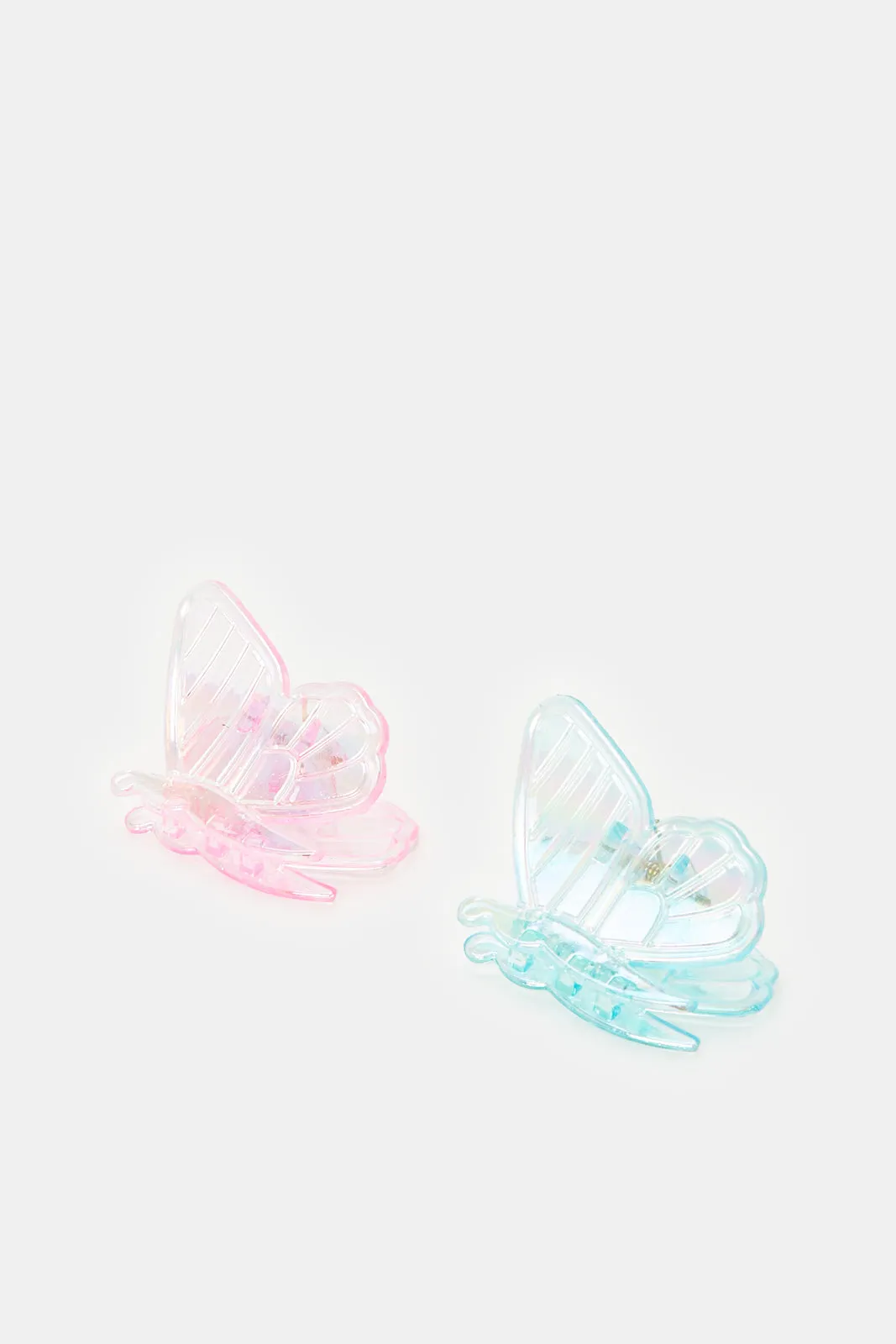 Girls Blue And Pink Butterfly Hair Claw Set (Pack of 2)