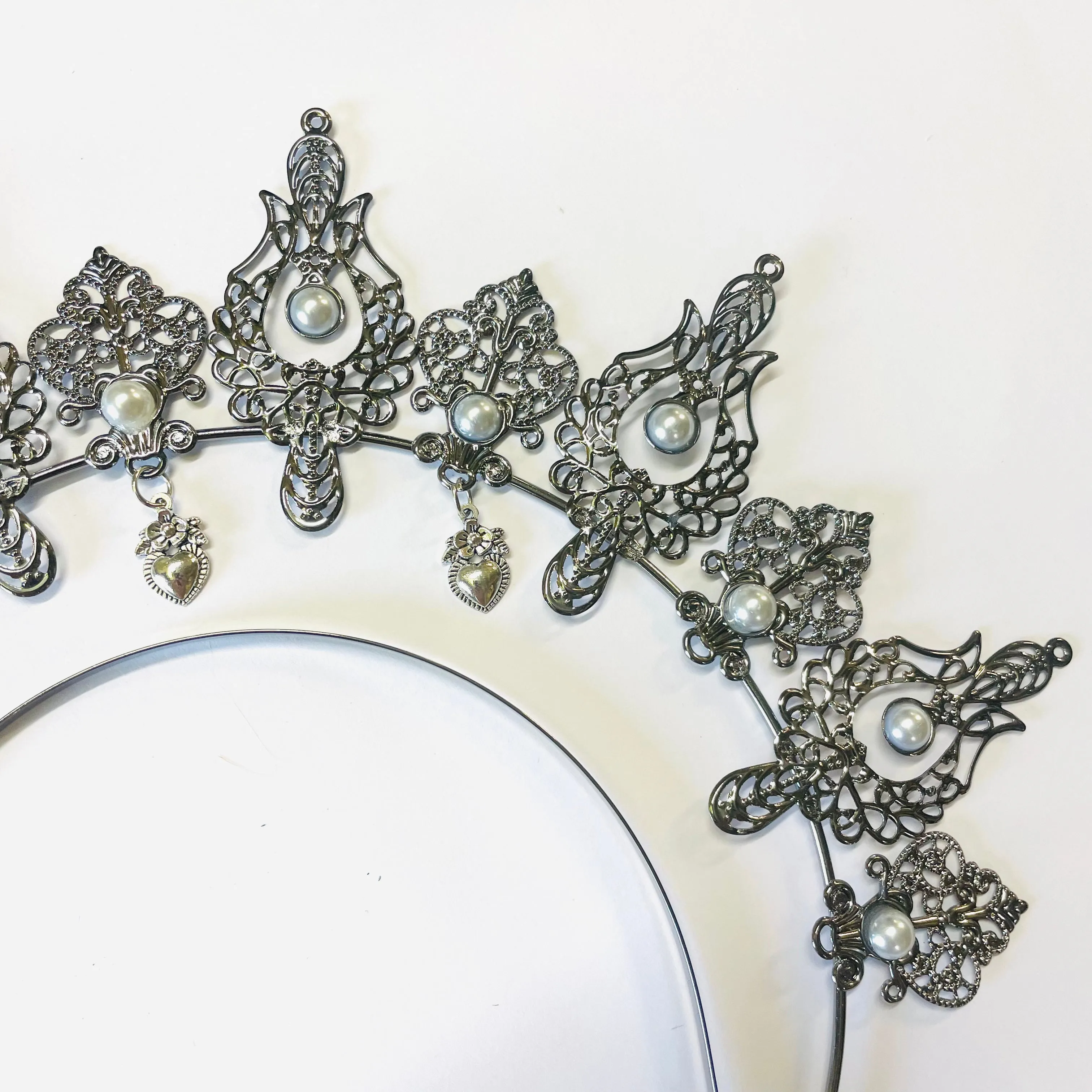 Gothic Goddess Spiked Halo Crown Festival Headdress Headband - Silver Style 1