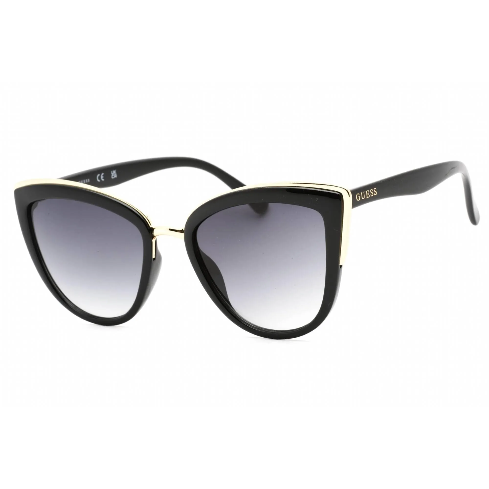 Guess Factory Women's Sunglasses - Shiny Black Frame Gradient Smoke Lens | GF0313 01B