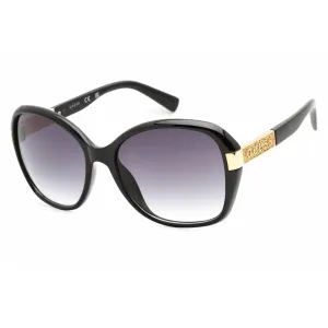 Guess Factory Women's Sunglasses - Shiny Black Frame Gradient Smoke Lens | GF0371 01B