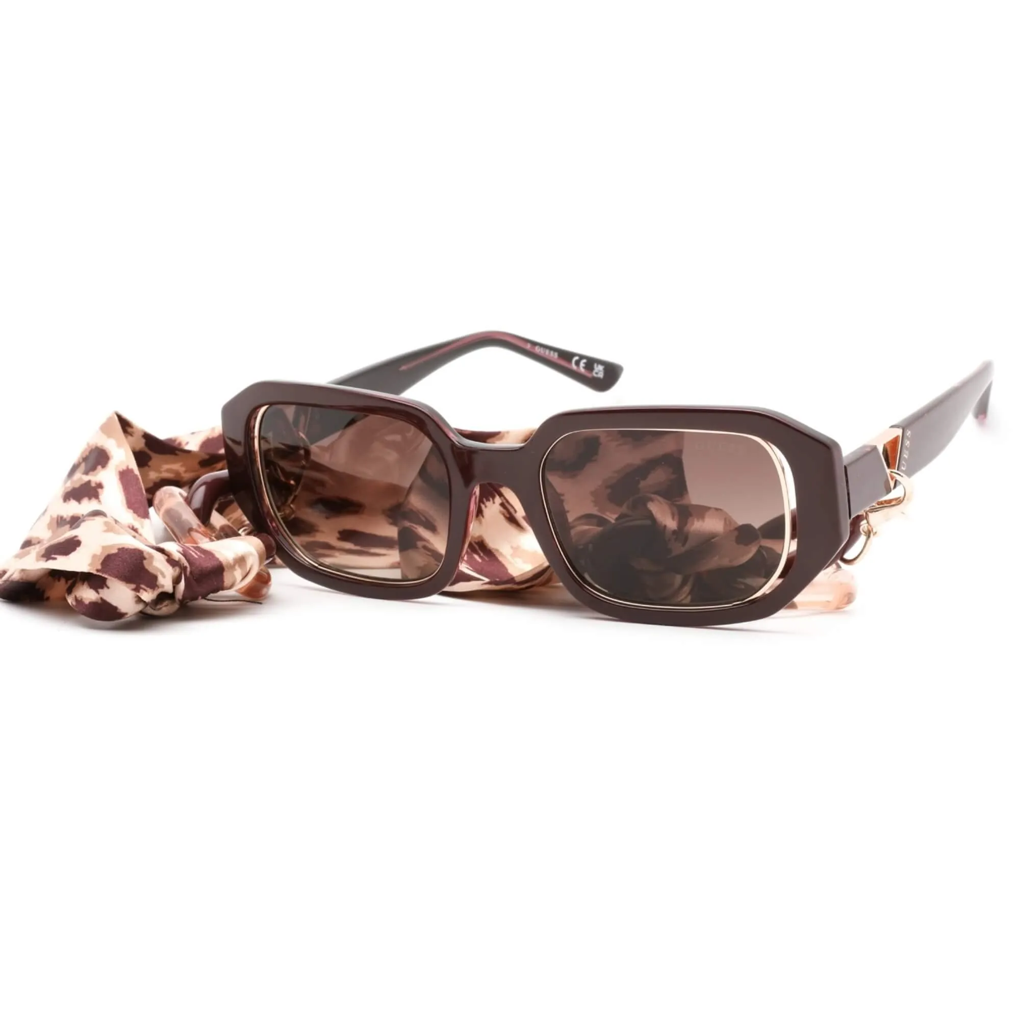 Guess Women's Sunglasses - Gradient Brown Lens Shiny Bordeaux Frame | GU7817 69F