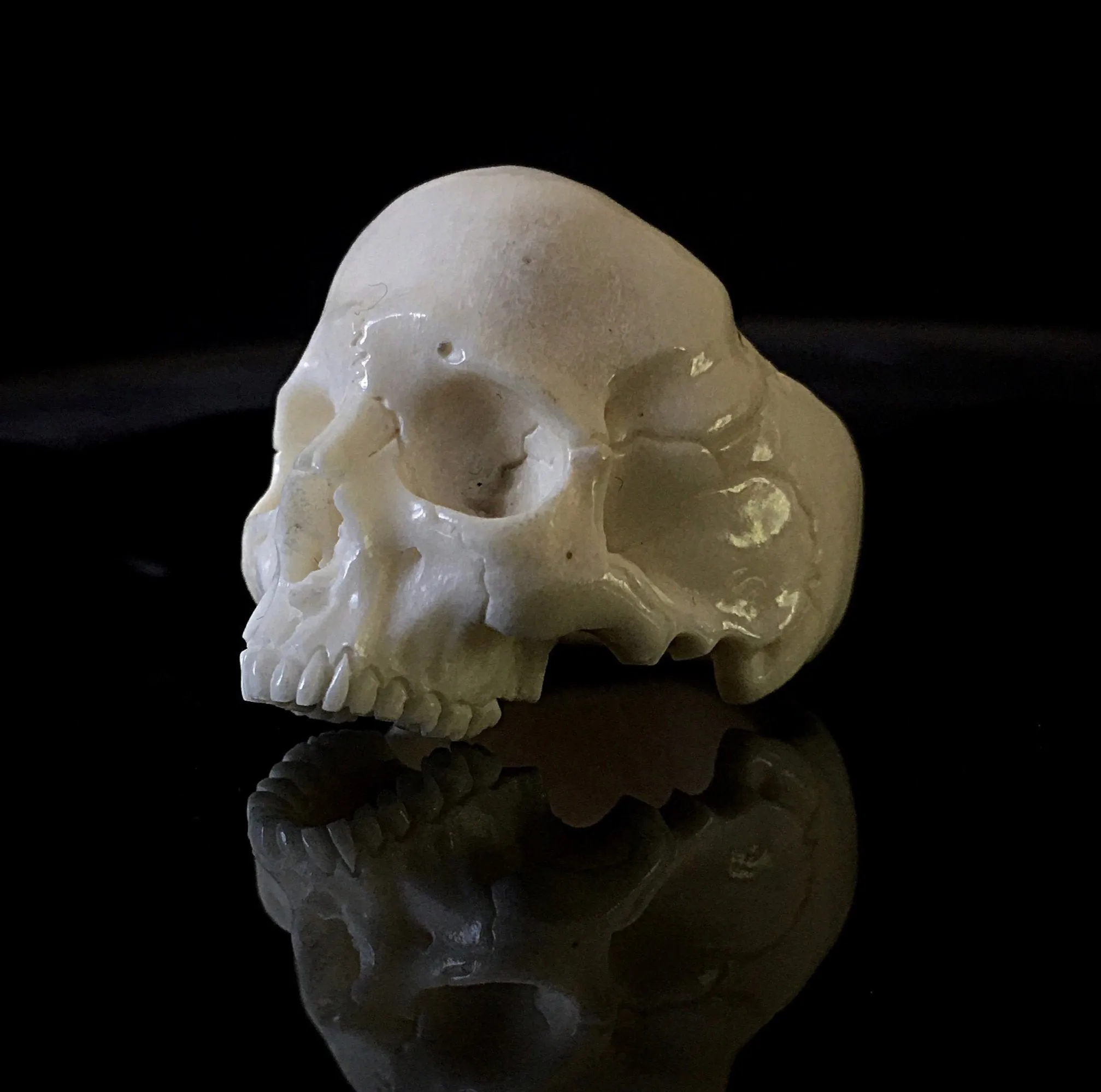 Hand Carved Skull Ring