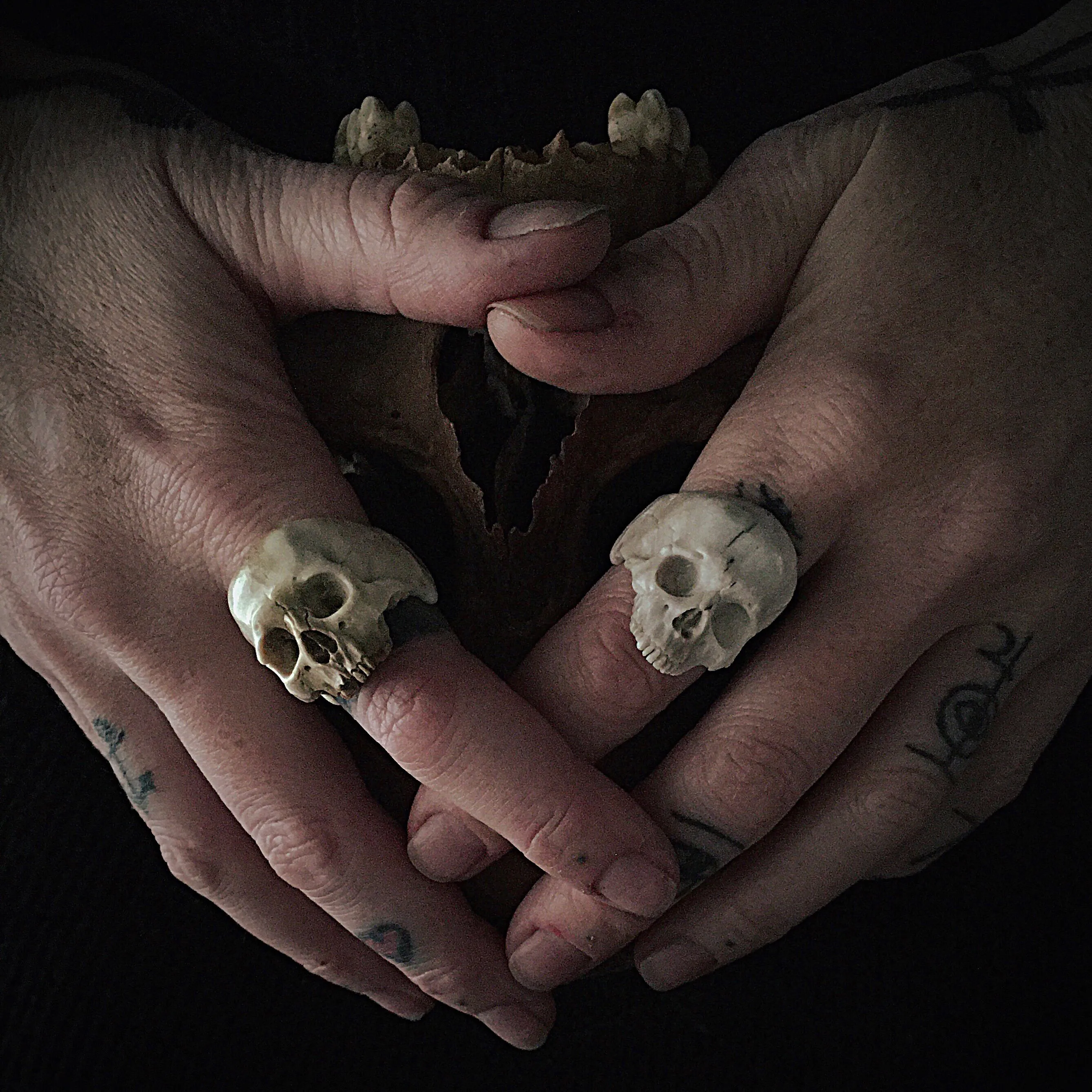 Hand Carved Skull Ring